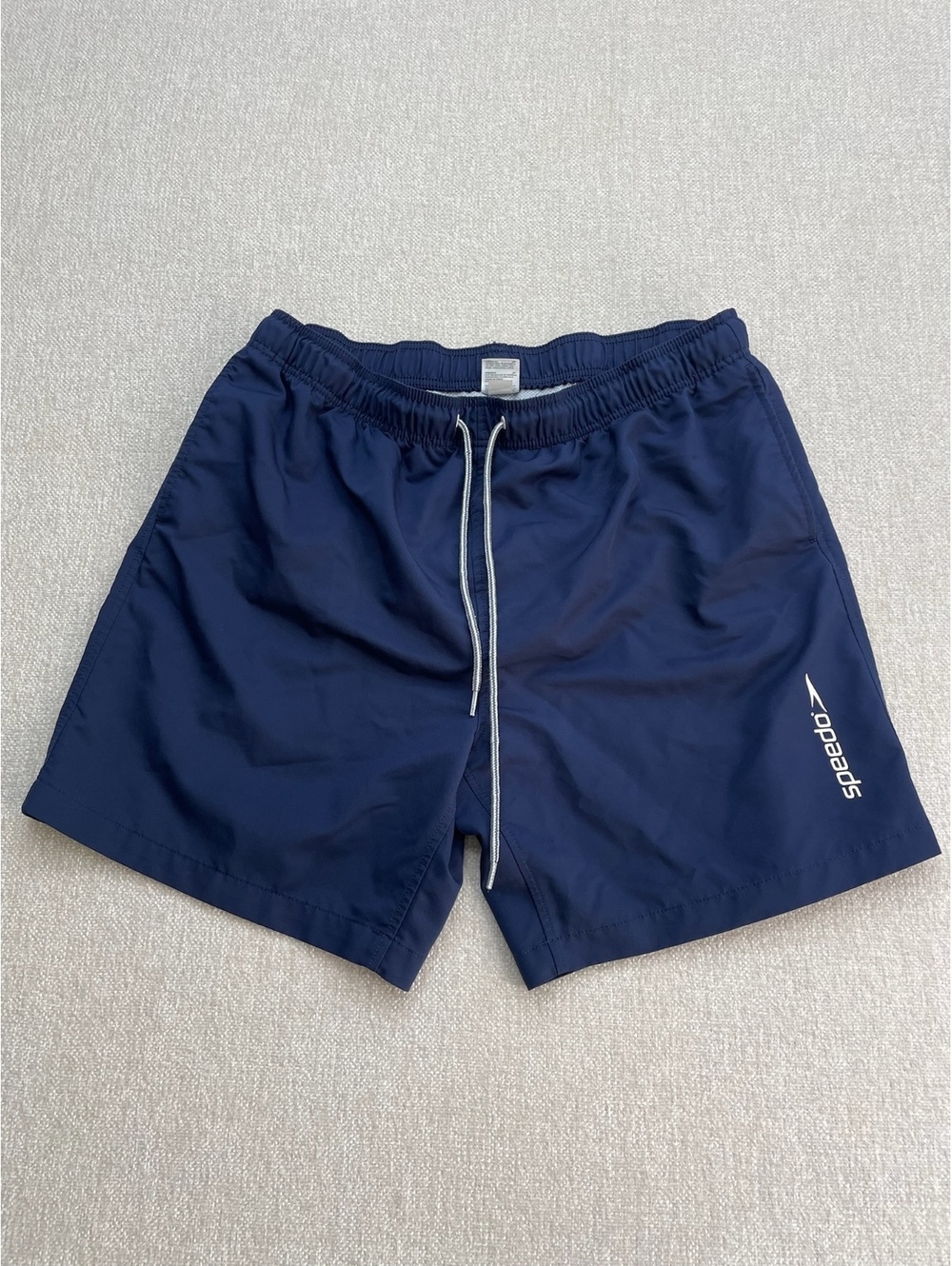 Speedo Men’s XXL Navy Blue Swim Trunks Mesh Lined Drawstring Shorts 2XL